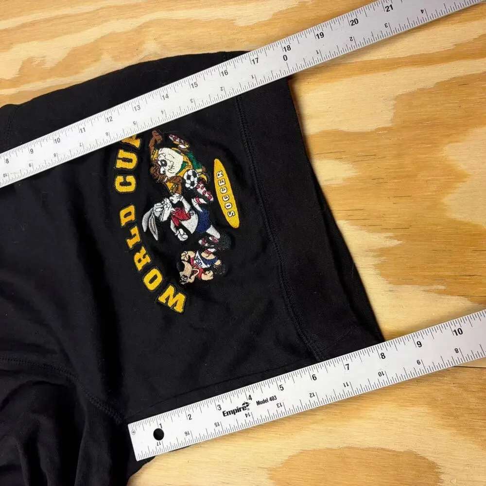 Vintage 1994 World Cup USA Looney Tunes Soccer Shorts – Black – Size S